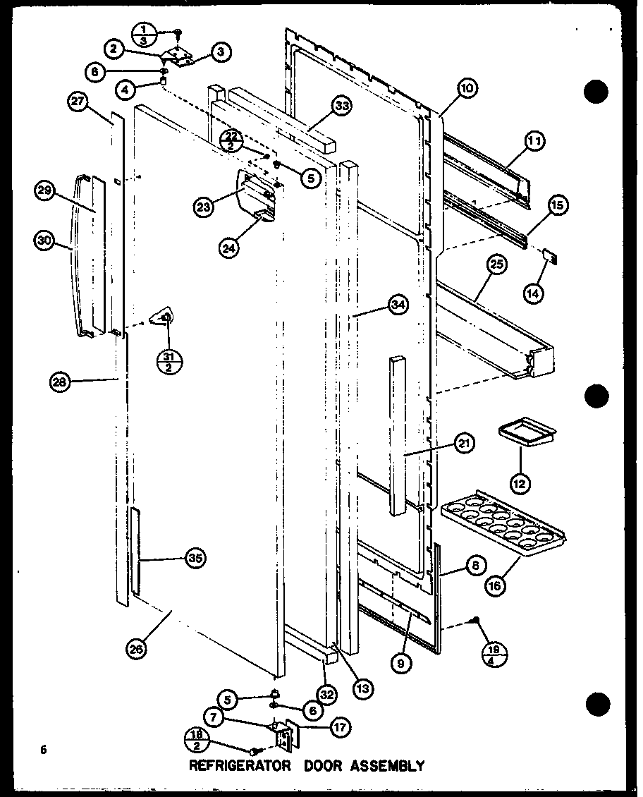 Refrigerator door assembly (sli22f1/p7700007w) (sli22f1-l/p7700007wl) (sli22f1/p7700009w) (sli22f1-l/p7700009wl) (sli22f1-l/p7700013wl) (sli22f1/p7700013w)