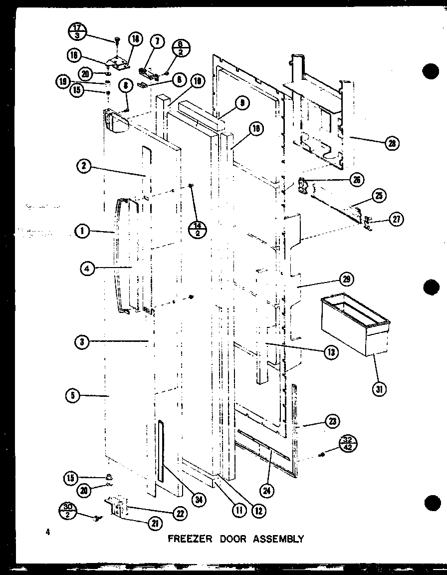 FREEZER DOOR ASSEMBLY (SR19G/P7745503W) (SR19GG/P7745503WG) (SR19GL/P7745503WL) (SR22G/P7745501W) (SR22GG/P7745501WG) (SR22GC/P7745501WC) (SR22GA/P7745501WA) (SR22GL/P7745501WL) (SR25GG/P7745502WG) (SR25GL/P7745502WL) (SR25G/P7745502W) (SRI22GG/P7745511WG