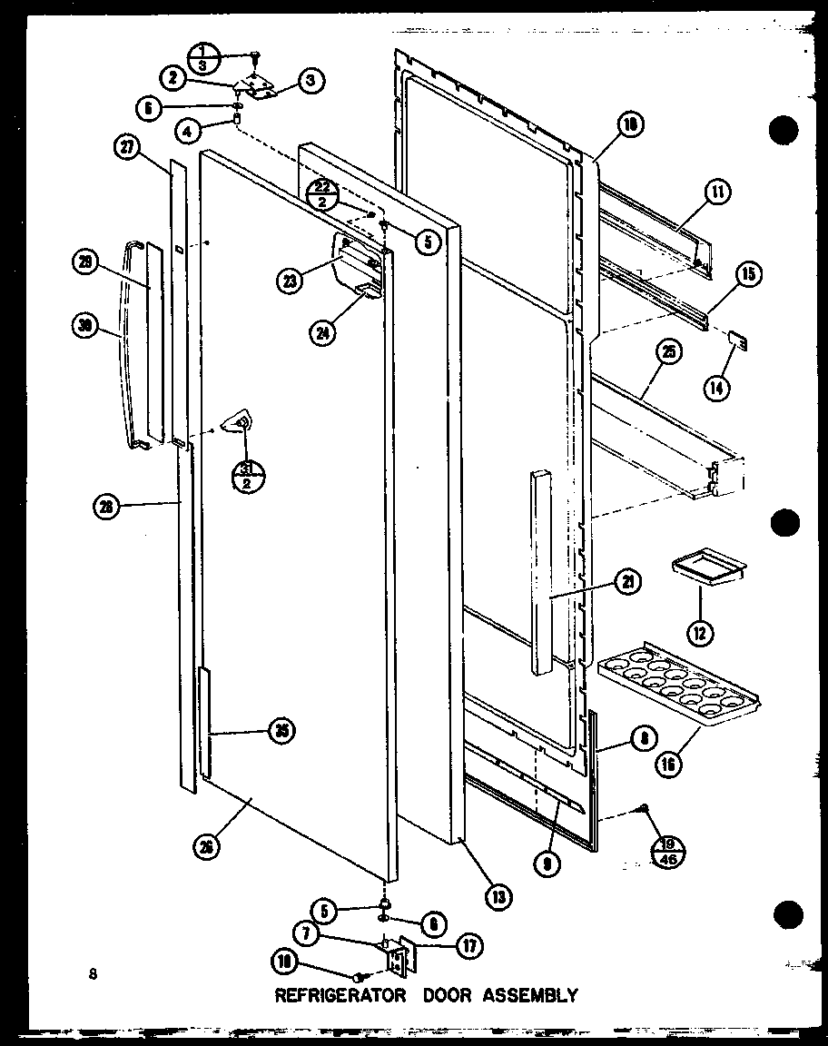 REFRIGERATOR DOOR ASSEMBLY (SR22G/P7745501W) (SR22GG/P7745501WG) (SR22GC/P7745501WC) (SR22GA/P7745501WA) (SR22GL/P7745501WL) (SR25GG/P7745502WG) (SR25GL/P7745502WL) (SR25G/P7745502W) (SRI22GG/P7745511WG) (SRI22G/P7745511W) (SRI22GL/P7745511WL)