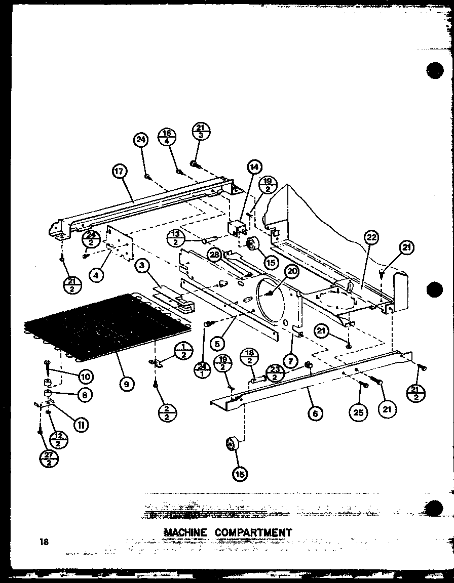 MACHINE COMPARTMENT (SR19G/P7745503W) (SR19GG/P7745503WG) (SR19GL/P7745503WL) (SR22G/P7745501W) (SR22GG/P7745501WG) (SR22GC/P7745501WC) (SR22GA/P7745501WA) (SR22GL/P7745501WL) (SR25GG/P7745502WG) (SR25GL/P7745502WL) (SR25G/P7745502W) (SRI22GG/P7745511WG)