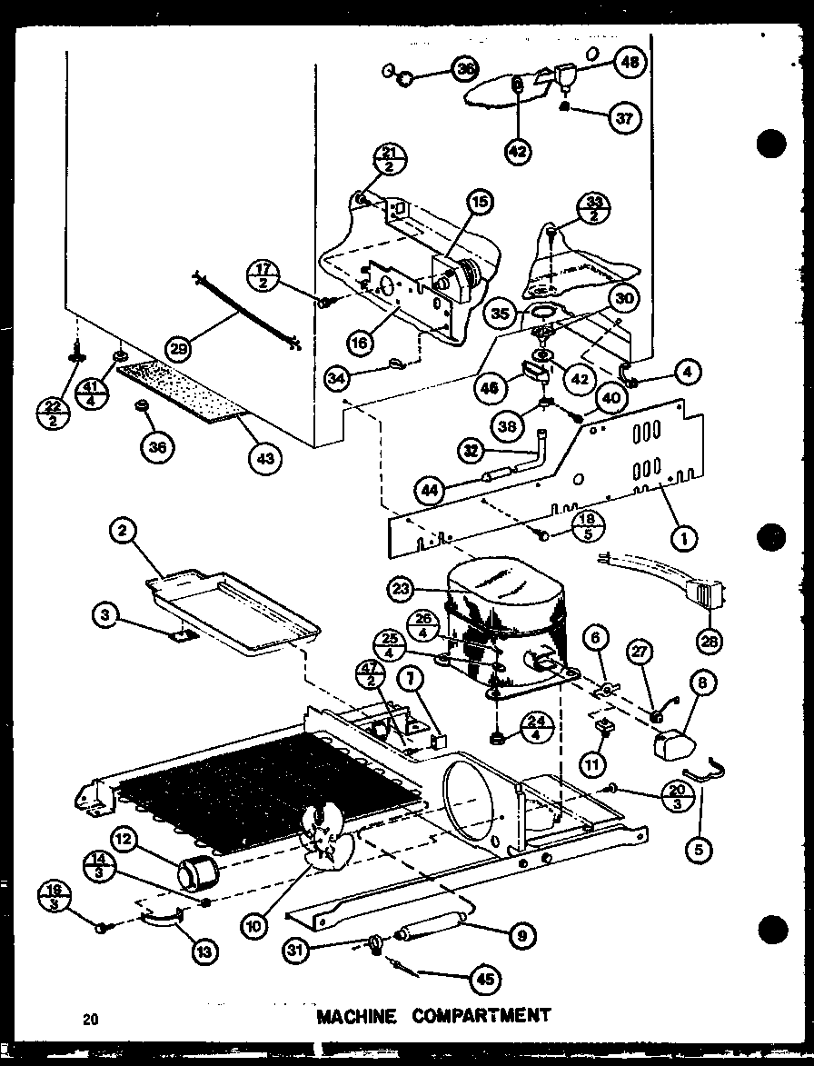 MACHINE COMPARTMENT (SR19G/P7745503W) (SR19GG/P7745503WG) (SR19GL/P7745503WL) (SR22G/P7745501W) (SR22GG/P7745501WG) (SR22GC/P7745501WC) (SR22GA/P7745501WA) (SR22GL/P7745501WL) (SR25GG/P7745502WG) (SR25GL/P7745502WL) (SR25G/P7745502W) (SRI22GG/P7745511WG)