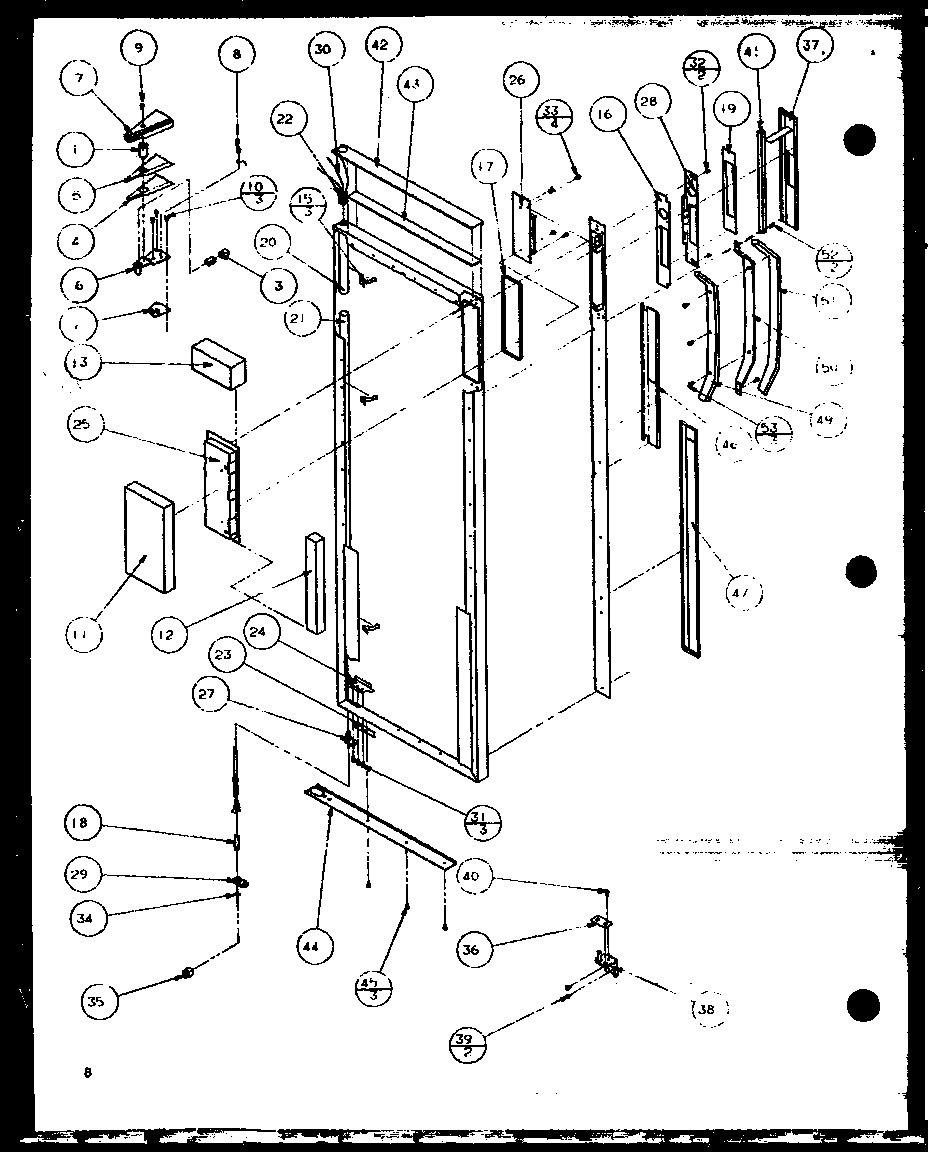 Refrigerator hinge and trim parts (scde25j/p7870104w)
