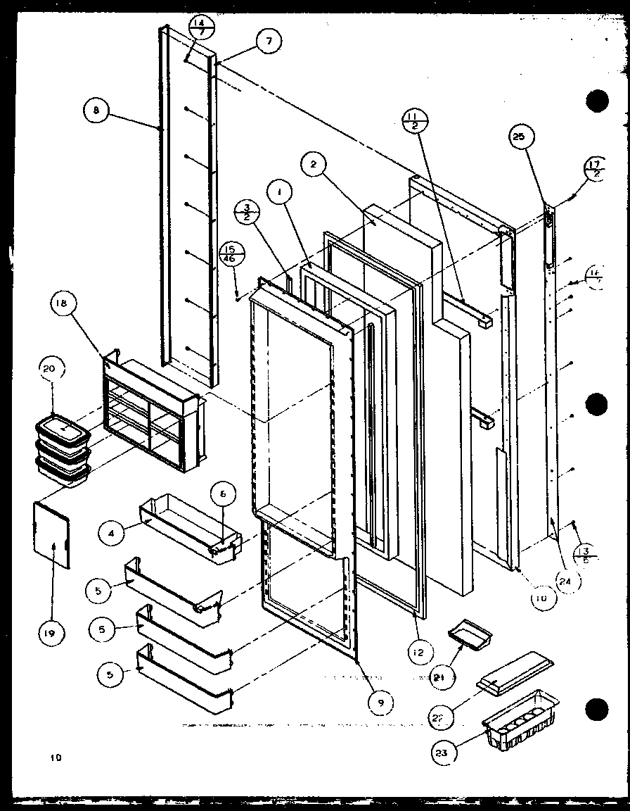 REFRIGERATOR DOOR (SCDE25J/P7870104W)