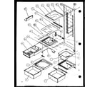 Amana SCDE25J-P7870104W refrigerator shelving and drawers (scde25j/p7870104w) diagram