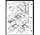 Amana SL25J-P7870109W refrigertator shelving and drawers (sl25j/p7870109w) (sl25j/p1104026w) diagram