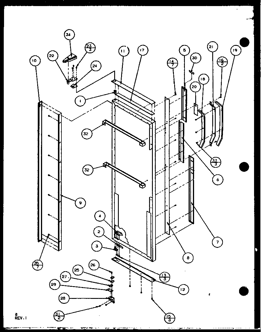 Refrigerator door hinge and trim parts (sc25j/p7870113w) (sc25jp/7870114w) (sc25j/p1104027w) (sc25jp/p1104028w)