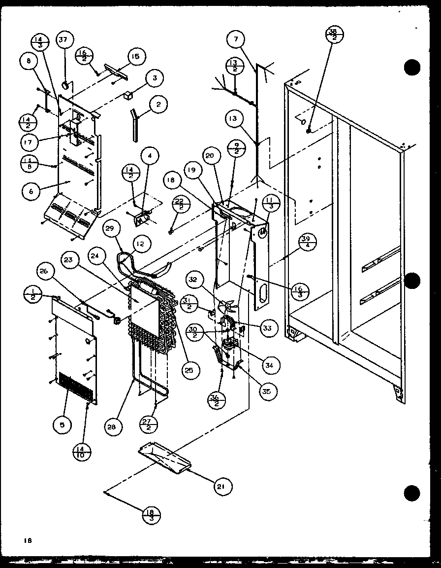Freezer evaporator and air handling (sc25j/p7870113w) (sc25jp/7870114w) (sc25j/p1104027w) (sc25jp/p1104028w)
