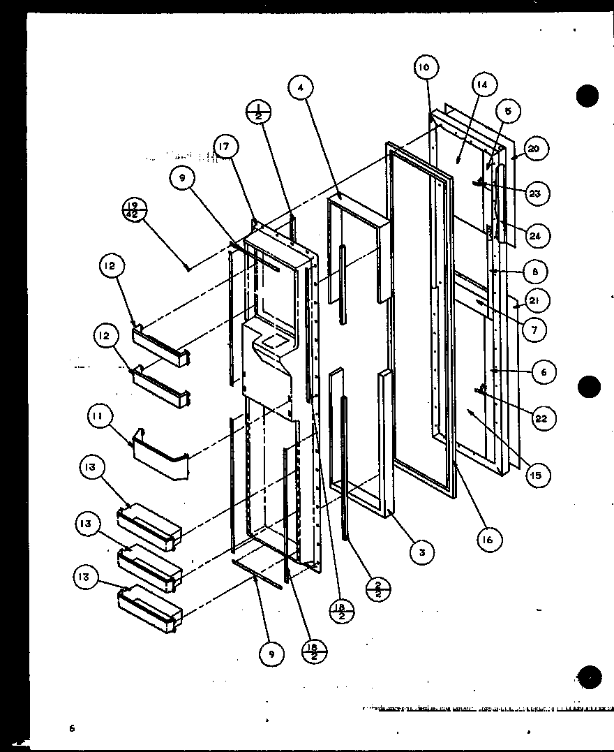 Freezer door (sxd25j/p7870106w) (sxd25jb/p7870107w) (sxd25jp/p7870108w) (sxd22j/p7870119w)