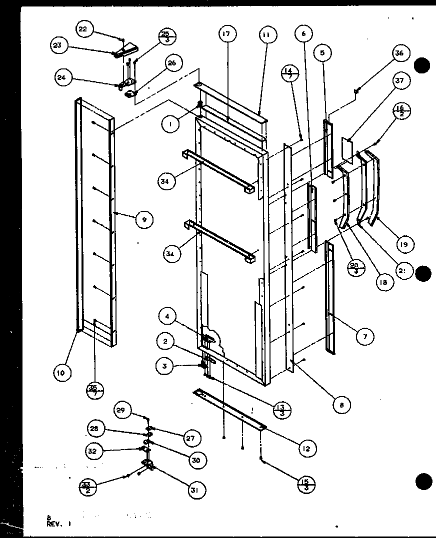 Refrigerator door (sxd25j/p7870106w) (sxd25jb/p7870107w) (sxd25jp/p7870108w) (sxd22j/p7870119w)
