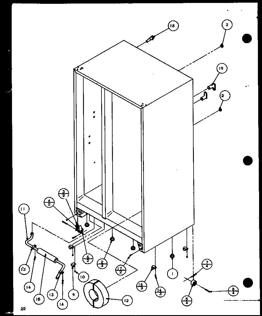 Drain and rollers (sxd25j/p7870106w) (sxd25jb/p7870107w) (sxd25jp/p7870108w) (sxd22j/p7870119w)