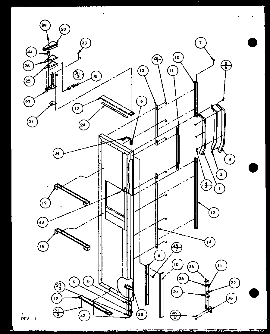 Freezer door hinge and trim parts (scd25j/p7870115w) (scd25jb/p7870116w) (scd25jp/p7870117w)