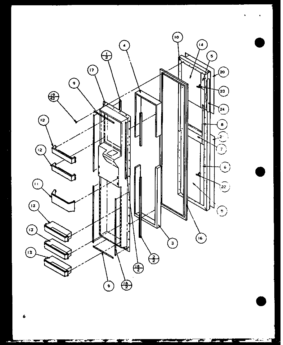 Freezer door (scd25j/p7870115w) (scd25jb/p7870116w) (scd25jp/p7870117w)