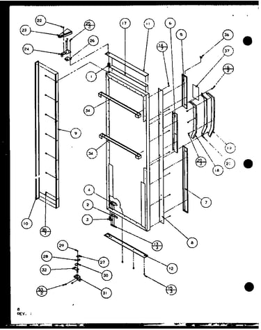 Refrigerator door hinge and trim parts (scd25j/p7870115w) (scd25jb/p7870116w) (scd25jp/p7870117w)