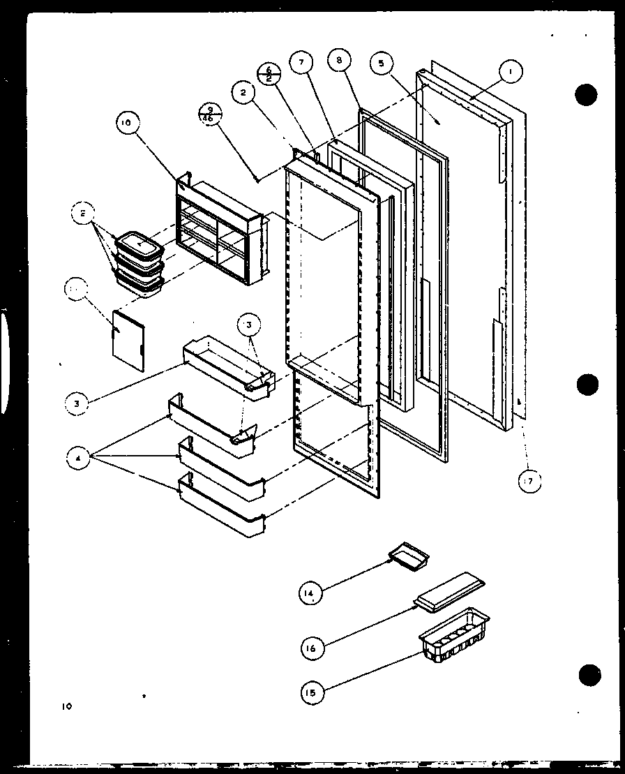 Refrigerator door (scd25j/p7870115w) (scd25jb/p7870116w) (scd25jp/p7870117w)
