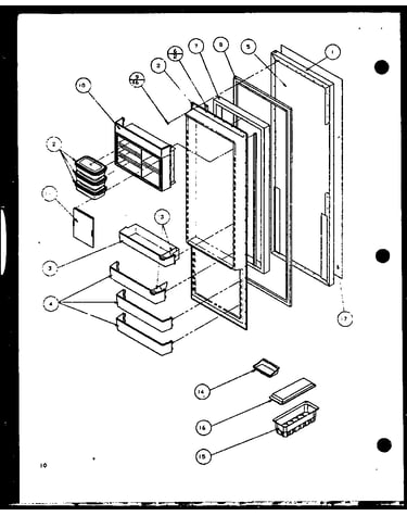 Refrigerator door (scd25j/p7870115w) (scd25jb/p7870116w) (scd25jp/p7870117w)