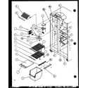 Amana SCD25J-P7870115W freezer shelving and refrigerator light (scd25j/p7870115w) (scd25jb/p7870116w) (scd25jp/p7870117w) diagram