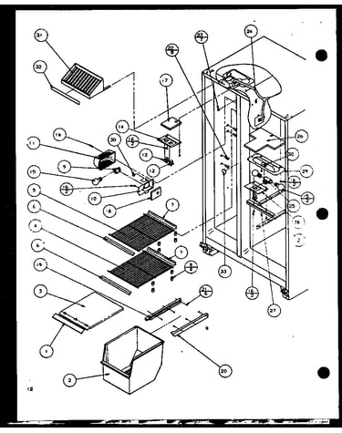 Freezer shelving and refrigerator light (scd25j/p7870115w) (scd25jb/p7870116w) (scd25jp/p7870117w)
