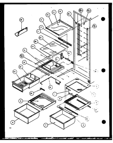 Refrigerator shelving and drawers (scd25j/p7870115w) (scd25jb/p7870116w) (scd25jp/p7870117w)