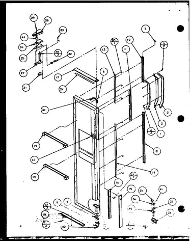 Freezer door hinge and trim parts (sld25j/p7870110w) (sld25jb/p7870111w) (sld25jp/p7870112w) (sld22jb/p7870133w)
