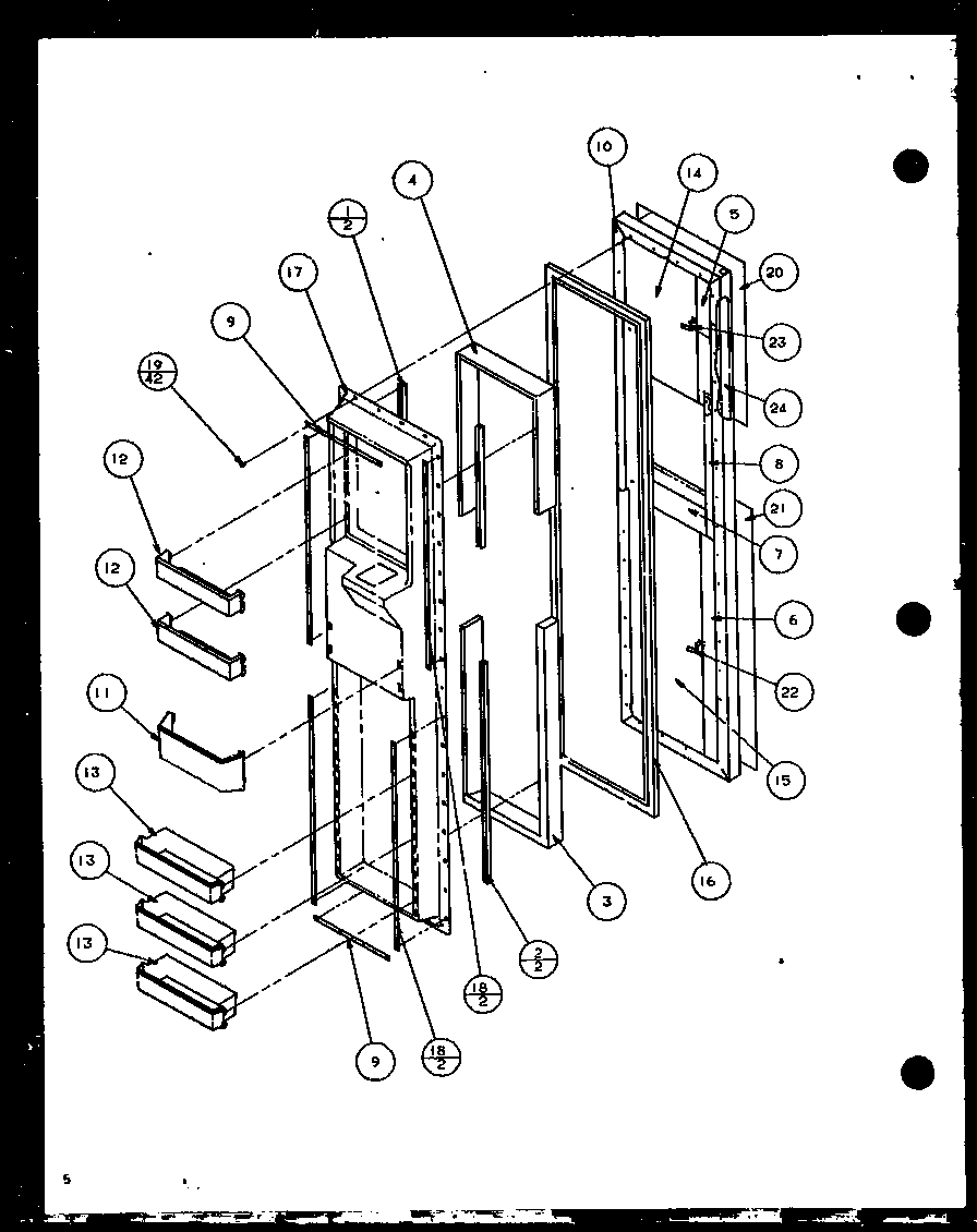 FREEZER DOOR (SLD25J/P7870110W) (SLD25JB/P7870111W) (SLD25JP/P7870112W) (SLD22JB/P7870133W)