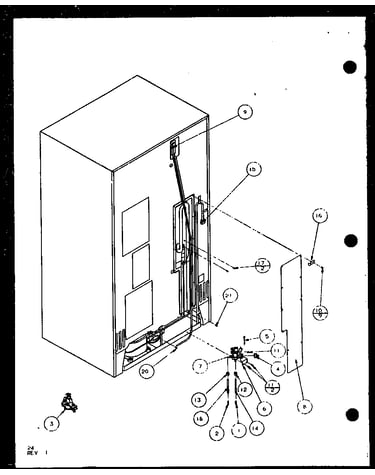 Cabinet back (sld25j/p7870110w) (sld25jb/p7870111w) (sld25jp/p7870112w) (sld22jb/p7870133w)