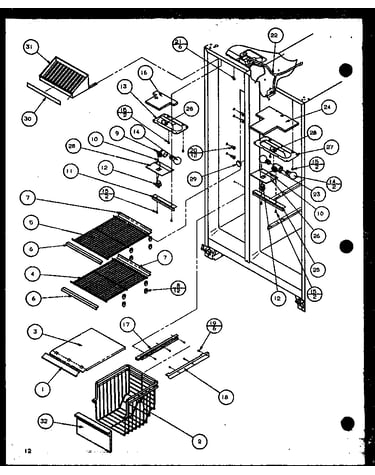 Freezer shelving and refrigerator light