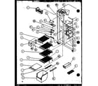 Amana 36551-P1115401W freezer shelving and refrigerator light (36551/p1115401w) (36551/p1115402w) (36558/p1115403w) (36558/p1115404w) diagram