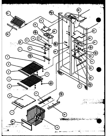 Freezer shelving and refrigerator light