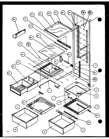 Refrigerator shelving and drawers
