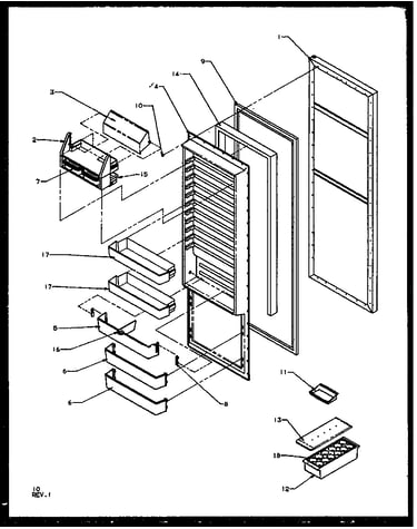 Refrigerator door (sz22ne/p1162701we) (sz22nl/p1162701wl) (sz22nw/p1162701ww) (sq22nbl/p1162705wl) (sq22nbw/p1162705ww)