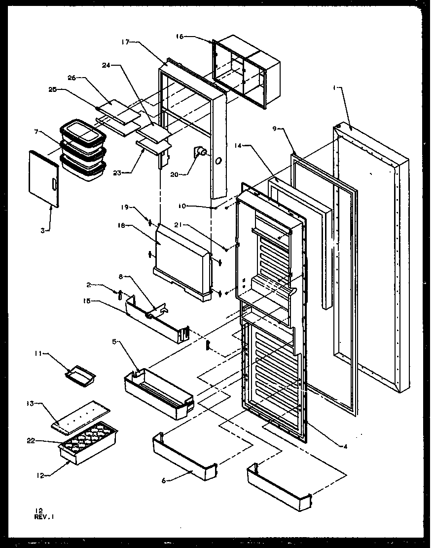 Refrigerator door (sz25ne/p1162707we) (sz25nw/p1162707ww) (sz25nw/p1162702ww) (sz25nl/p1162707wl) (sz25nl/p1162702wl) (sz25ne/p1162702we)