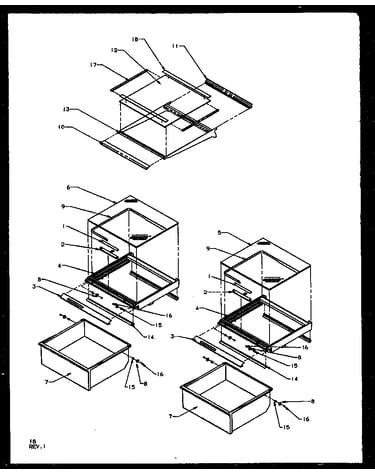 Refrigerator shelving and drawers