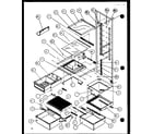 Amana 36091-P1108703W refrigerator shelving and drawers (36081/p1108701w) (36088/p1108702w) (36091/p1108703w) (36098/p1108704w) diagram