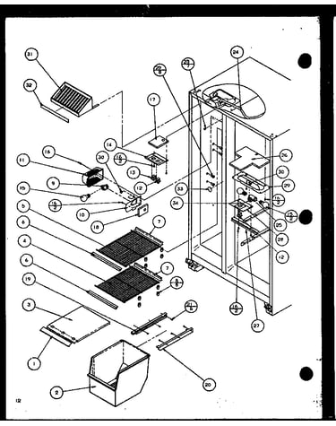 Freezer shelving and refrigerator light