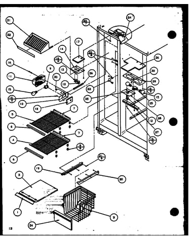 Freezer shelving and refrigerator light