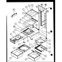 Amana 36268-P1115703W refrigerator shelving and drawers (36561/p1115501w) (36561/p1115502w) (36568/p1115503w) (36568/p1115504w) diagram