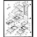 Amana 36571-P1115506W refrigerator shelving and drawers (36571/p1115505w) (36571/p1115506w) (36578/p1115507w) (36578/p1115508w) diagram