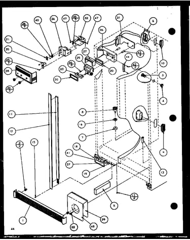 Refrigerator/freezer controls and cabinet part (36571/p1115505w) (36571/p1115506w) (36578/p1115507w) (36578/p1115508w)