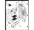 Amana SCD22J-P1116101W freezer shelving and refrigerator light (scd19j/p1116701w) diagram