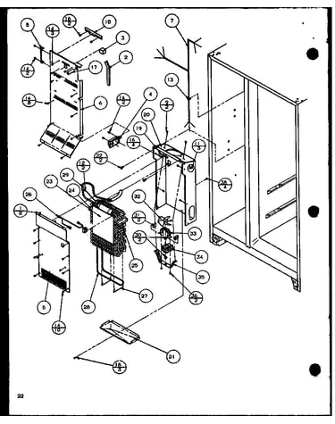 Freezer evaporator and air handling (scd19j/p1116701w)