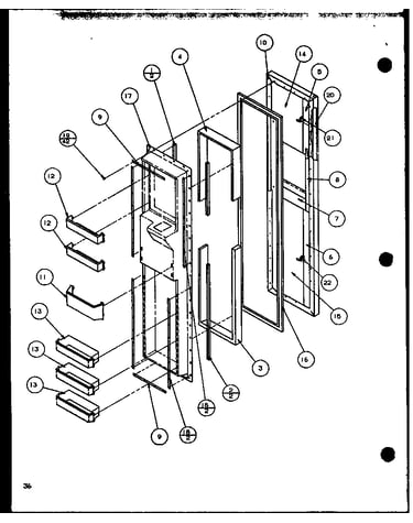 Freezer door (scd22j/p1116101w) (scd22j/p1116102w)