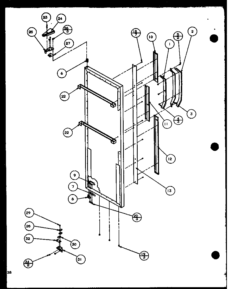 Refrigerator door (scd22j/p1116101w) (scd22j/p1116102w)