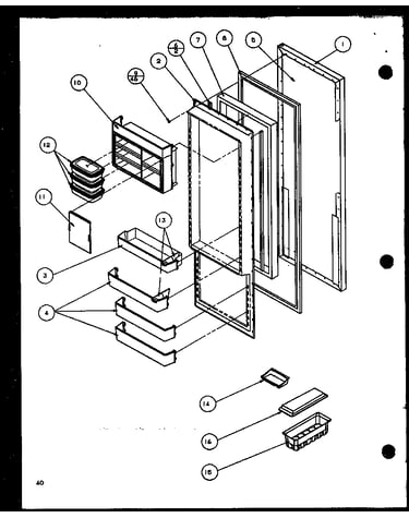 Refrigerator door (scd22j/p1116101w) (scd22j/p1116102w)