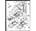 Amana SCD25JP-P1116305W refrigerator shelving and drawers (scd22j/p1116101w) (scd22j/p1116102w) diagram