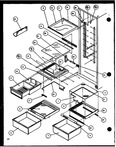 Refrigerator shelving and drawers (scd22j/p1116101w) (scd22j/p1116102w)
