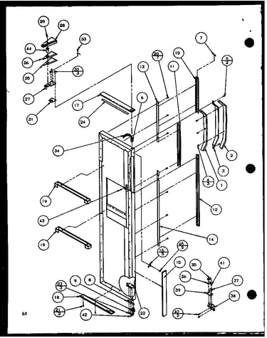 Freezer door (scd25j/p1116301w) (scd25j/p1116302w) (scd25jb/p1116303w) (scd25jb/p1116304w)