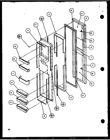 Freezer door (scd25j/p1116301w) (scd25j/p1116302w) (scd25jb/p1116303w) (scd25jb/p1116304w)