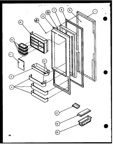Refrigerator door (scd25j/p1116301w) (scd25j/p1116302w) (scd25jb/p1116303w) (scd25jb/p1116304w)