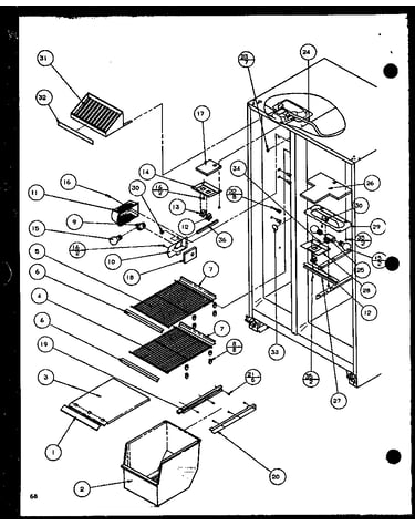 Freezer shelving and refrigerator light (scd25j/p1116301w) (scd25j/p1116302w) (scd25jb/p1116303w) (scd25jb/p1116304w)