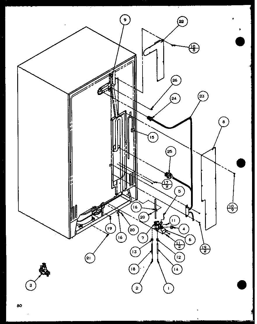 Cabinet back (scd25j/p1116301w) (scd25j/p1116302w) (scd25jb/p1116303w) (scd25jb/p1116304w)